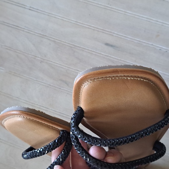 Yellow Box Darian Black Rhinestone Embellished Square Toe Flat Sandals - Picture 5 of 9